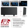 Collage of product images and technical data for a digital alarm clock. Náhled obrázku produktu