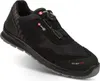 A black safety shoe with a grey sole and grey accents on the heel. Produktbild-Vorschau