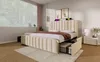 Modernes Polsterbett , Beige Leinen mit USB Typ-C Produktbild-Vorschau 25