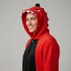 Onesie Kigurumi Pigiama Rosso Dinosauro Travestimento Anteprima dell’immagine prodotto 7