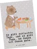 Mr. & Mrs. Panda Postkarte Bär Essen gehen - Grau Pastell - Produktbild-Vorschau 1