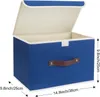 Opvouwbare opbergorganizer met deksel, donkerblauw, set van Productafbeelding-voorbeeld 2