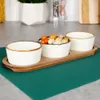 3er-Set Schalen auf Akazientablett für Snacks und Dips Produktbild-Vorschau 2