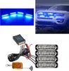 4x LED MODRÉ INDIKÁTORY VÝSTRAŽNÁ LAMPIČKA Diaľkové Náhľad obrázku produktu 9