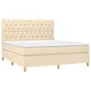 Boxspringbett mit Matratze Creme 160x200 cm Stoff Produktbild-Vorschau 3