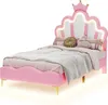 Letto imbottito 90x200cm con rete a doghe, letto per Anteprima dell’immagine prodotto 10