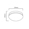 A line drawing of a ceiling light with dimensions indicated. Náhled obrázku produktu
