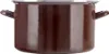 A brown enamel pot with two handles is shown against a white background. Náhled obrázku produktu