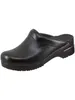 A black Sanita clog shoe is shown against a white background. Produktbild-Vorschau
