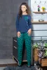 Damen Pyjama Schlafanzug 2-teilig mit Hose & Oberteil Grün Produktbild-Vorschau 5