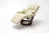 A cream-colored recliner chair with a wooden base, shown on a white background. Produktbild-Vorschau
