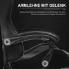 Close-up of the armrest of a black gaming chair, highlighting its adjustable features. Voir les images du produit