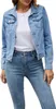 ASKSA Dámská džínová bunda Lehká krátká bunda Denim Jean Náhled obrázku produktu 3