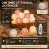 USB-Lichterkette – Baumwollkugeln mit Timer – 3 Meter – 20 Produktbild-Vorschau 2
