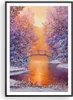 Gerahmtes Poster - Schwarzer Rahmen - Brücke Schnee Wald - Produktbild-Vorschau 1