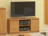 A TV stand with a television and audio equipment. Podgląd zdjęcia produktu