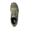 A top-down view of a single green and black cycling shoe. Produktbild-Vorschau