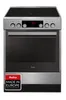 A standalone electric stove with a glass ceramic cooktop and an oven. Produktbild-Vorschau