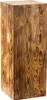 A tall, rectangular wooden pedestal with a rustic, burnt wood finish, presented against a white background. Anteprima dell’immagine prodotto