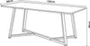 Line drawing of a table with dimensions indicated. Voir les images du produit