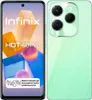 A marketing image showing the front and back of a green Infinix Hot 40 Pro smartphone. Náhled obrázku produktu