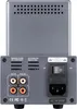 The back panel of an audio amplifier is shown, displaying various ports and labels. Produktbild-Vorschau