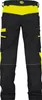 A pair of black and yellow work pants shown from the back. Náhľad obrázku produktu