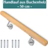 Handlauf Buche 50 cm lang mit 6 Montagedübeln Produktbild-Vorschau