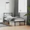 Postel s čelem kovová černá 80x200 cm Náhled obrázku produktu 2