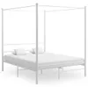 vidaXL Posteľ s baldachýnom biela kovová 160x200 cm Náhľad obrázku produktu 6