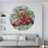 Sticker Kreis FLAMINGOS Blätter Beton Natur Modern Wanddeko Produktbild-Vorschau 5