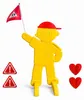 Relaxdays Waarschuwingsfiguur voor kinderen, met vlag, Productafbeelding-voorbeeld 1