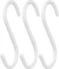 Three white S-hooks are arranged in parallel on a white background. Produktbild-Vorschau