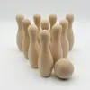 BOWLING IN LEGNO DI FAGGIO con pallina da 5 cm, set da 10 Anteprima dell’immagine prodotto 2