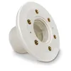 A white pool inlet nozzle with brass screw inserts is shown against a white background. Produktbild-Vorschau
