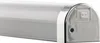 Close-up of the end of a silver LED light fixture with a white on/off switch. Podgląd zdjęcia produktu
