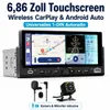 Junsun 6,86" 1DIN autoradio met draadloze CarPlay en Productafbeelding-voorbeeld 1