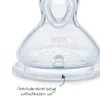 A close-up of a clear baby bottle nipple with text and a logo. Podgląd zdjęcia produktu