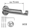Gardinenstange mit Wandhalterung I Metall Edelstahl Look Produktbild-Vorschau 2