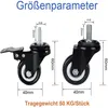 Lenkrollen für Möbel, 4 Lenkrollen mit Bremse & Schrauben, Produktbild-Vorschau 2