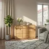 Kommode Kernbuche 127 cm Massivholz-Front 3-türig Sideboard Produktbild-Vorschau 4