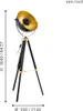A floor lamp with a tripod base and a spotlight-style shade. Podgląd zdjęcia produktu