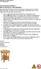 A safety instruction manual for a rattan side table, with an image of the table at the bottom. Produktbild-Vorschau