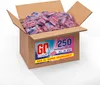 A cardboard box filled with individually wrapped dishwasher tabs. Produktbild-Vorschau