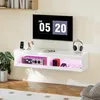 HOMCOM TV-kast, hangend met LED-verlichting, open Productafbeelding-voorbeeld 2