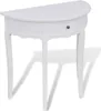 vidaXL Konzolový stolík so zásuvkou Half Round White Náhľad obrázku produktu 5