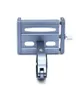 A close-up studio shot of a gray aluminum phone holder for a bicycle or scooter. Voir les images du produit