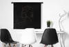 MuchoWow® Wandteppich Wandbehang Frau - Schwarz - Gold - Produktbild-Vorschau 3