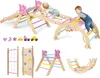 A collage of images showing a children's indoor climbing set and its various components, with children playing on some of the pieces. Náhled obrázku produktu