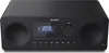 A black Sharp all-in-one hi-fi system is shown against a white background. Voir les images du produit